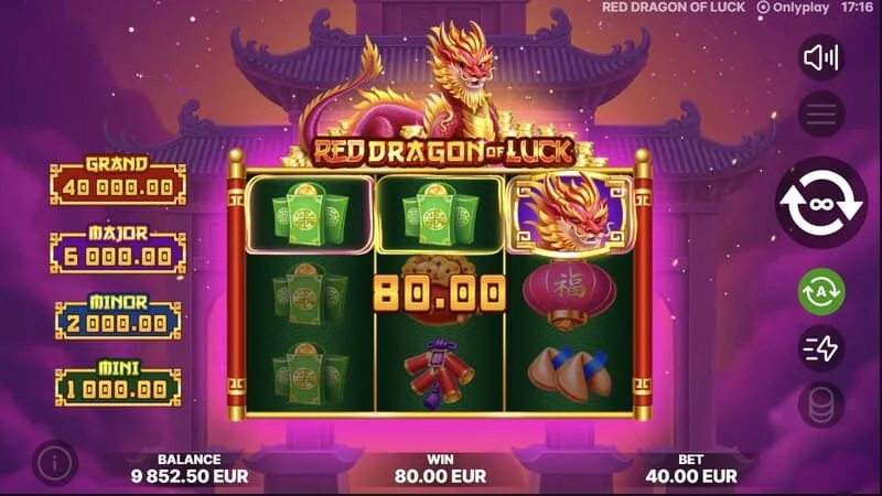 Red Dragon of Luck - kuanguka kwa alama zenye thamani katika mchezo wa msingi